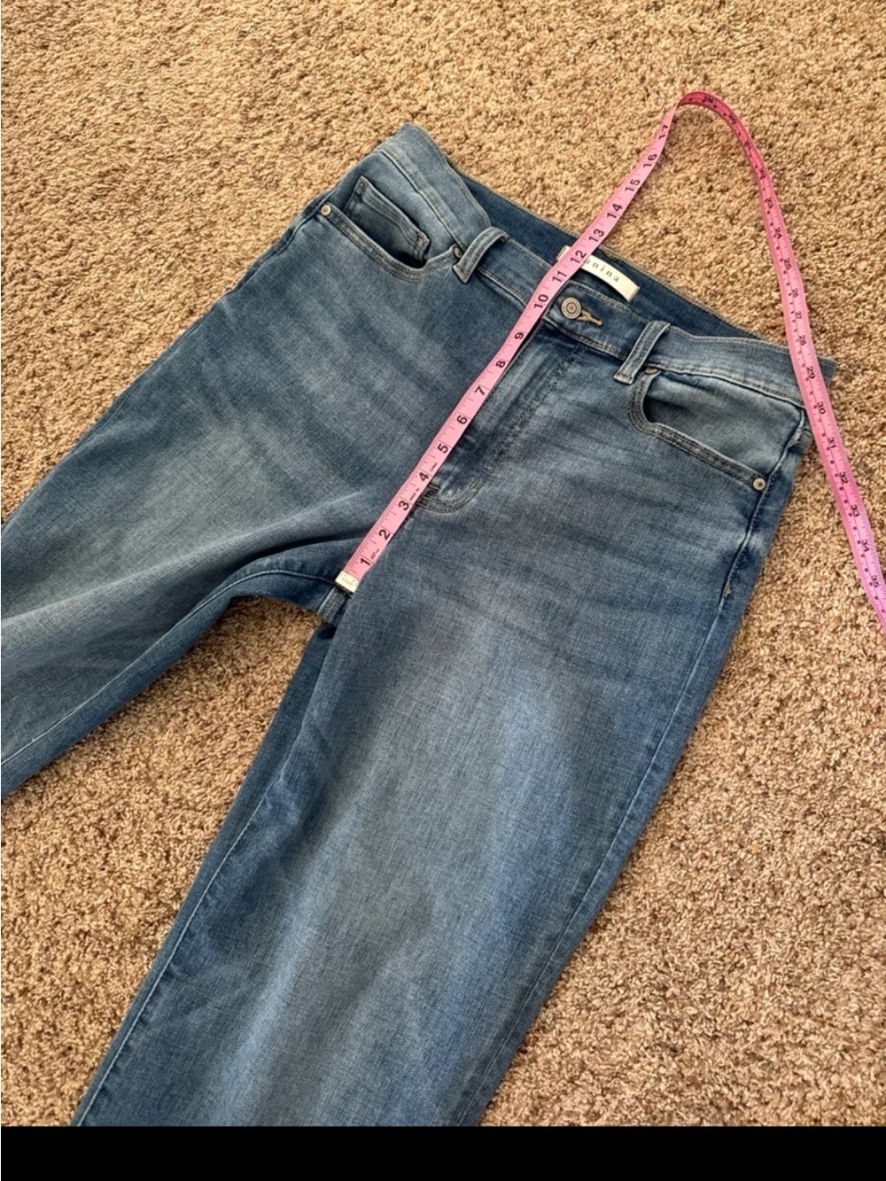 Eunina Dawn super high rise wide leg cropped jeans in Medium Wash size 11/30 - Picture 10 of 12